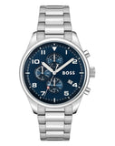  Shop Authentic Hugo Boss View Chronograph Blue Dial Silver Steel Strap Watch For Men - 1513989 - Luxxuri