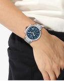  Shop Authentic Hugo Boss One Chronograph Blue Dial Silver Steel Strap Watch For Men - 1513999 - Luxxuri