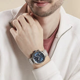  Shop Authentic Hugo Boss One Chronograph Blue Dial Silver Steel Strap Watch For Men - 1513999 - Luxxuri
