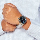  Shop Authentic Hugo Boss One Chronograph Blue Dial Silver Steel Strap Watch For Men - 1513999 - Luxxuri