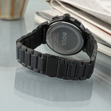 Shop Authentic Hugo Boss One Chronograph Black Dial Black Steel Strap Watch For Men - 1514001 - Luxxuri