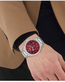  Shop Authentic Hugo Boss Trace Chronograph Red Dial Silver Steel Strap Watch For Men - 1514004 - Luxxuri