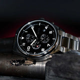  Shop Authentic Hugo Boss View Chronograph Black Dial Silver Steel Strap Watch For Men - 1514008 - Luxxuri