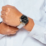  Shop Authentic Hugo Boss View Chronograph Black Dial Silver Steel Strap Watch For Men - 1514008 - Luxxuri