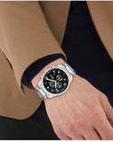  Shop Authentic Hugo Boss View Chronograph Black Dial Silver Steel Strap Watch For Men - 1514008 - Luxxuri