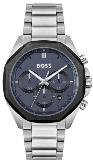  Shop Authentic Hugo Boss Cloud Chronograph Blue Dial Silver Steel Strap Watch For Men - 1514015 - Luxxuri