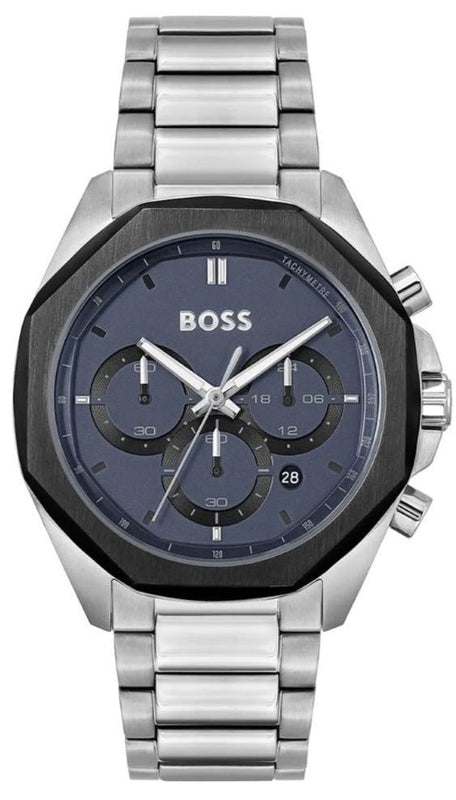  Shop Authentic Hugo Boss Cloud Chronograph Blue Dial Silver Steel Strap Watch For Men - 1514015 - Luxxuri