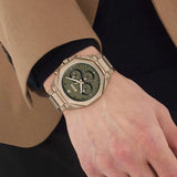  Shop Authentic Hugo Boss Classic Chronograph Green Dial Beige Gold Steel Strap Watch For Men - 1514019 - Luxxuri