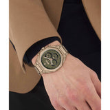  Shop Authentic Hugo Boss Classic Chronograph Green Dial Beige Gold Steel Strap Watch For Men - 1514019 - Luxxuri