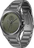  Shop Authentic Hugo Boss Steer Chronograph Grey Dial Grey Steel Strap Watch For Men - 1514045 - Luxxuri