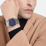  Shop Authentic Hugo Boss Steer Chronograph Blue Dial Silver Steel Strap Watch For Men - 1514048 - Luxxuri