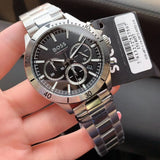  Shop Authentic Hugo Boss Troper Chronograph Blue Dial Silver Steel Strap Watch For Men - 1514057 - Luxxuri