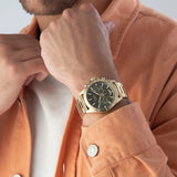  Shop Authentic Hugo Boss Troper Chronograph Green Dial Gold Steel Strap Watch For Men - 1514059 - Luxxuri