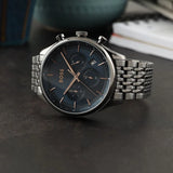  Shop Authentic Hugo Boss Gregor Chronograph Blue Dial Grey Steel Strap Watch For Men - 1514083 - Luxxuri
