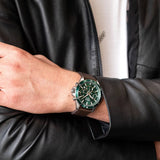  Shop Authentic Hugo Boss Troper Chronograph Green Dial Brown Leather Strap Watch For Men - 1514098 - Luxxuri