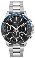 Hugo Boss Troper Chronograph Black Dial Silver Steel Strap Watch For Men - 1514101