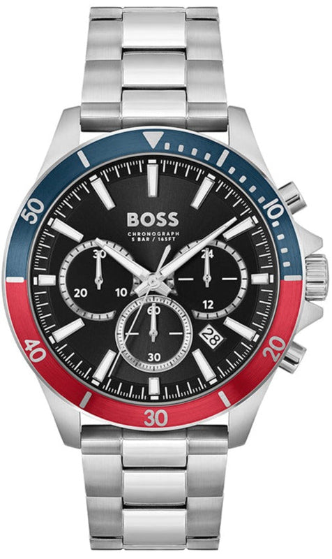  Shop Authentic Hugo Boss Troper Chronograph Black Dial Silver Steel Strap Watch For Men - 1514108 - Luxxuri
