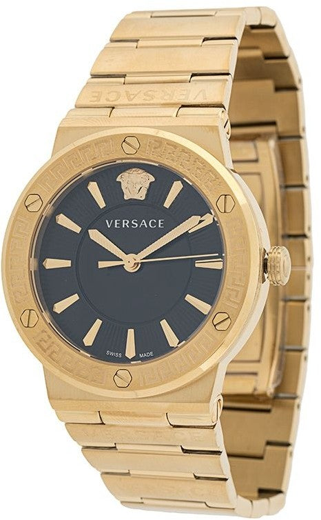  Shop Authentic Versace Greca Black Dial Gold Steel Strap Watch for Women - VEVH00820 - Luxxuri