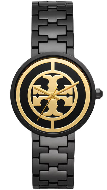 Tory Burch Reva Black Dial Black Steel Strap Watch for Women - TBW4036