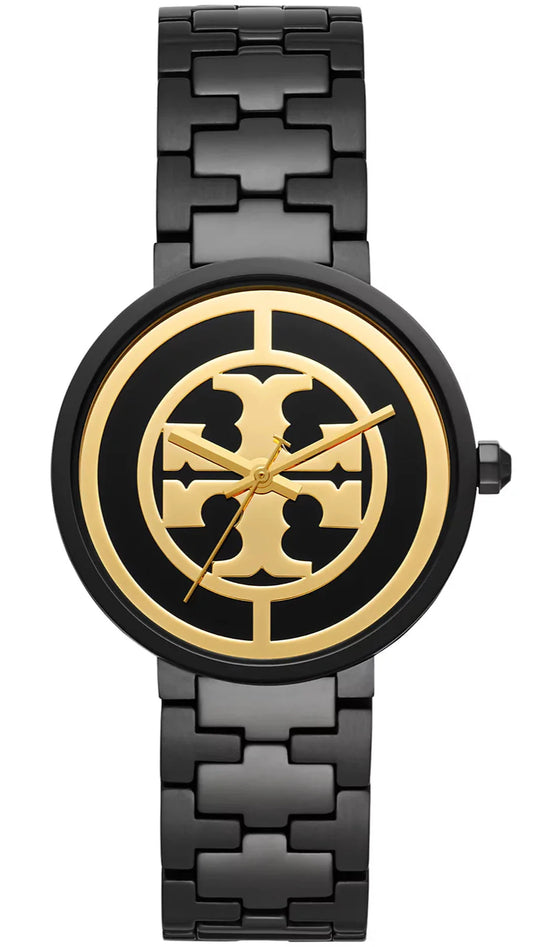 Tory Burch Reva Black Dial Black Steel Strap Watch for Women - TBW4036