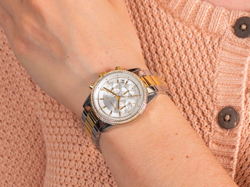  Shop Authentic Michael Kors Ritz White Dial Two Tone Steel Strap Watch for Women - MK6474 - Luxxuri