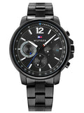  Shop Authentic Tommy Hilfiger London Chronograph Black Dial Black Steel Strap Watch for Men - 1791529 - Luxxuri