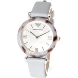  Shop Authentic Emporio Armani White Dial Light Blue Leather Strap Watch For Women - AR11002 - Luxxuri