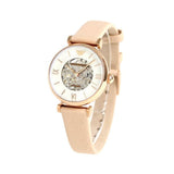  Shop Authentic Emporio Armani Meccanico Silver Skeleton Dial Beige Leather Strap Watch For Women - AR60001 - Luxxuri
