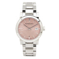  Shop Authentic Burberry The City Pink Dial Silver Steel Strap Watch for Women - BU9124 - Luxxuri
