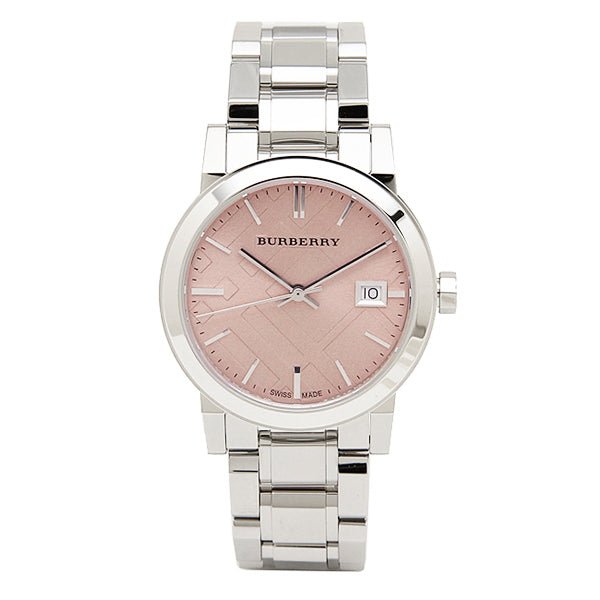  Shop Authentic Burberry The City Pink Dial Silver Steel Strap Watch for Women - BU9124 - Luxxuri