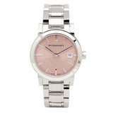  Shop Authentic Burberry The City Pink Dial Silver Steel Strap Watch for Women - BU9124 - Luxxuri