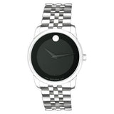  Shop Authentic Movado Museum Classic Black Dial Silver Steel Strap Watch For Men - 606504 - Luxxuri