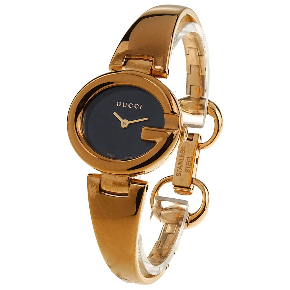  Shop Authentic Gucci Guccissima Collection Quartz Black Dial Rose Gold Steel Strap Watch For Women - YA134509 - Luxxuri