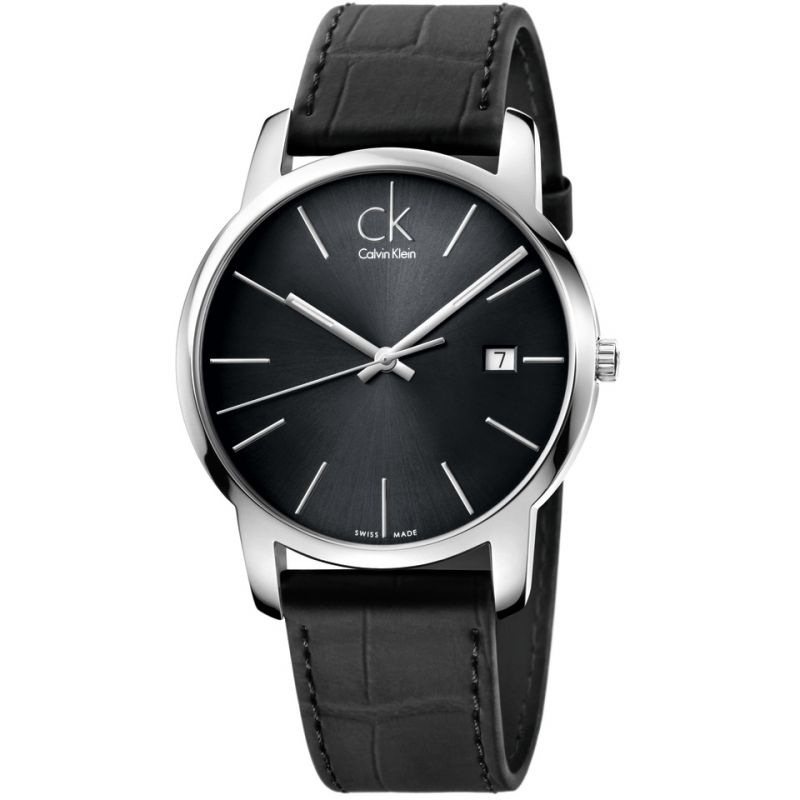  Shop Authentic Calvin Klein City Quartz Black Dial Black Leather Strap Watch for Men - K2G2G1C3 - Luxxuri