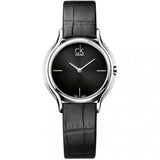  Shop Authentic Calvin Klein Skirt Black Dial Black Leather Strap Watch for Women  - K2U231C1 - Luxxuri