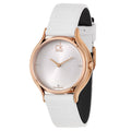  Shop Authentic Calvin Klein Skirt White Dial White Leather Strap Watch for Women - K2U236KW - Luxxuri
