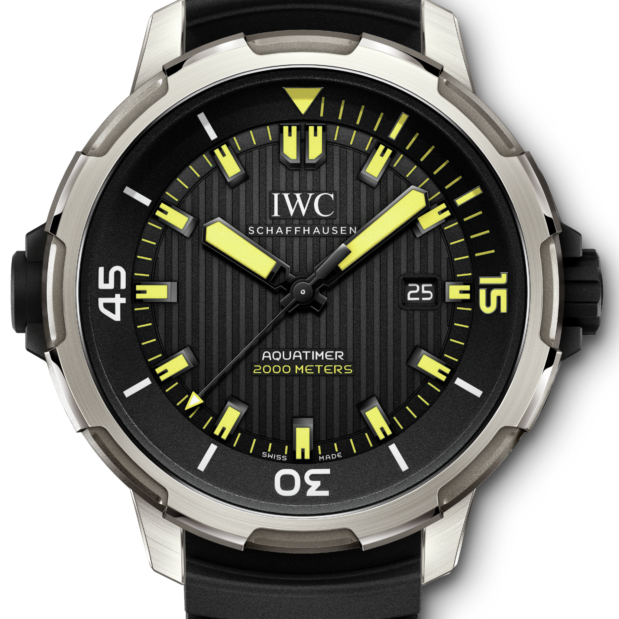 IWC Aquatimer Automatic 2000 Black Dial Black Rubber Strap Watch for Men - IW358001