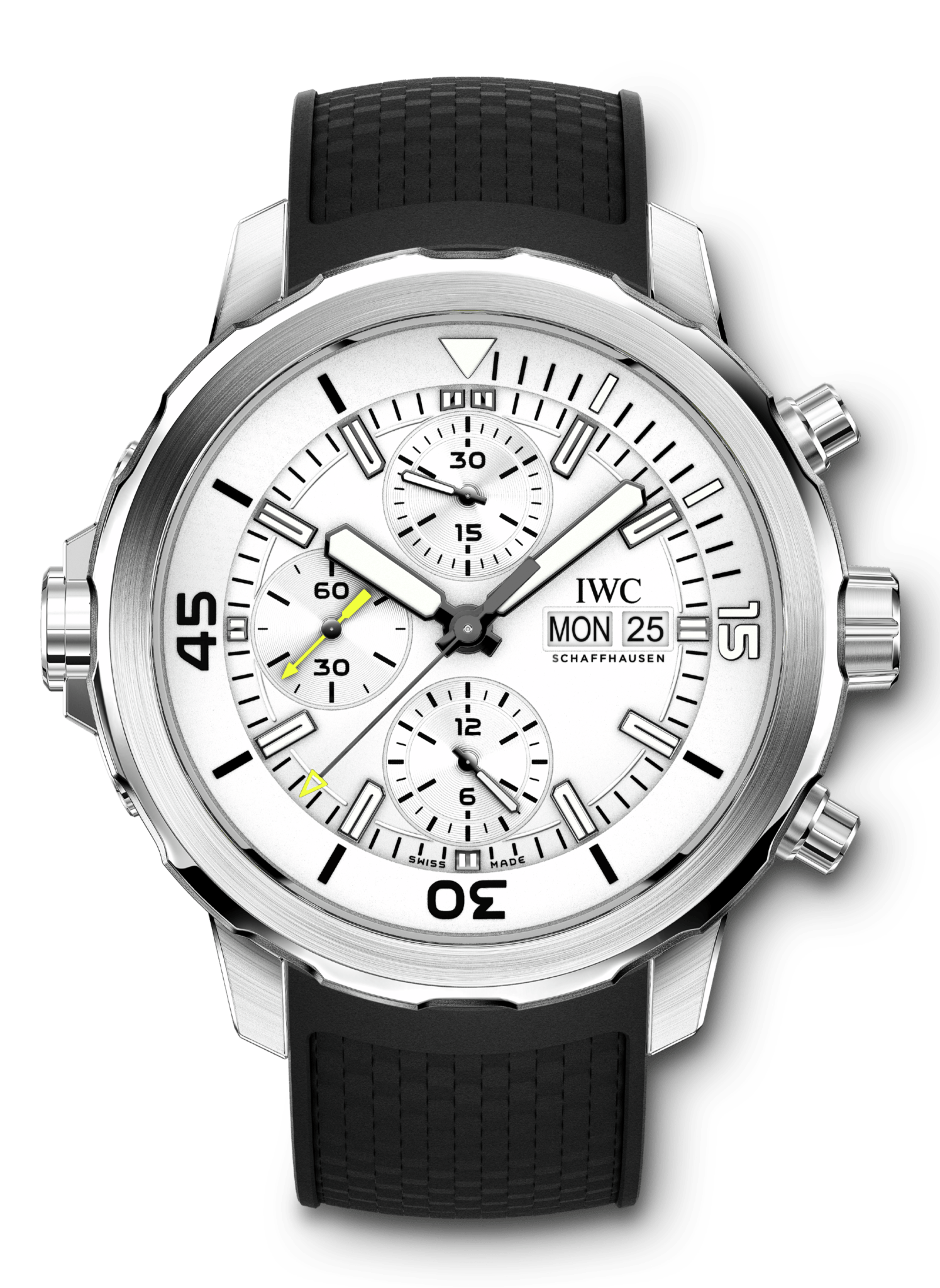 IWC Aquatimer Chronograph White Dial Black Rubber Strap Watch for Men - IW376801
