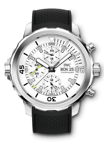  Shop Authentic IWC Aquatimer Chronograph White Dial Black Rubber Strap Watch for Men - IW376801 - Luxxuri