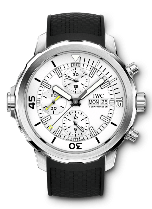  Shop Authentic IWC Aquatimer Chronograph White Dial Black Rubber Strap Watch for Men - IW376801 - Luxxuri