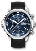  Shop Authentic IWC Aquatimer Automatic Chronograph 44mm Blue Dial Black Rubber Strap Watch for Men - IW376805 - Luxxuri