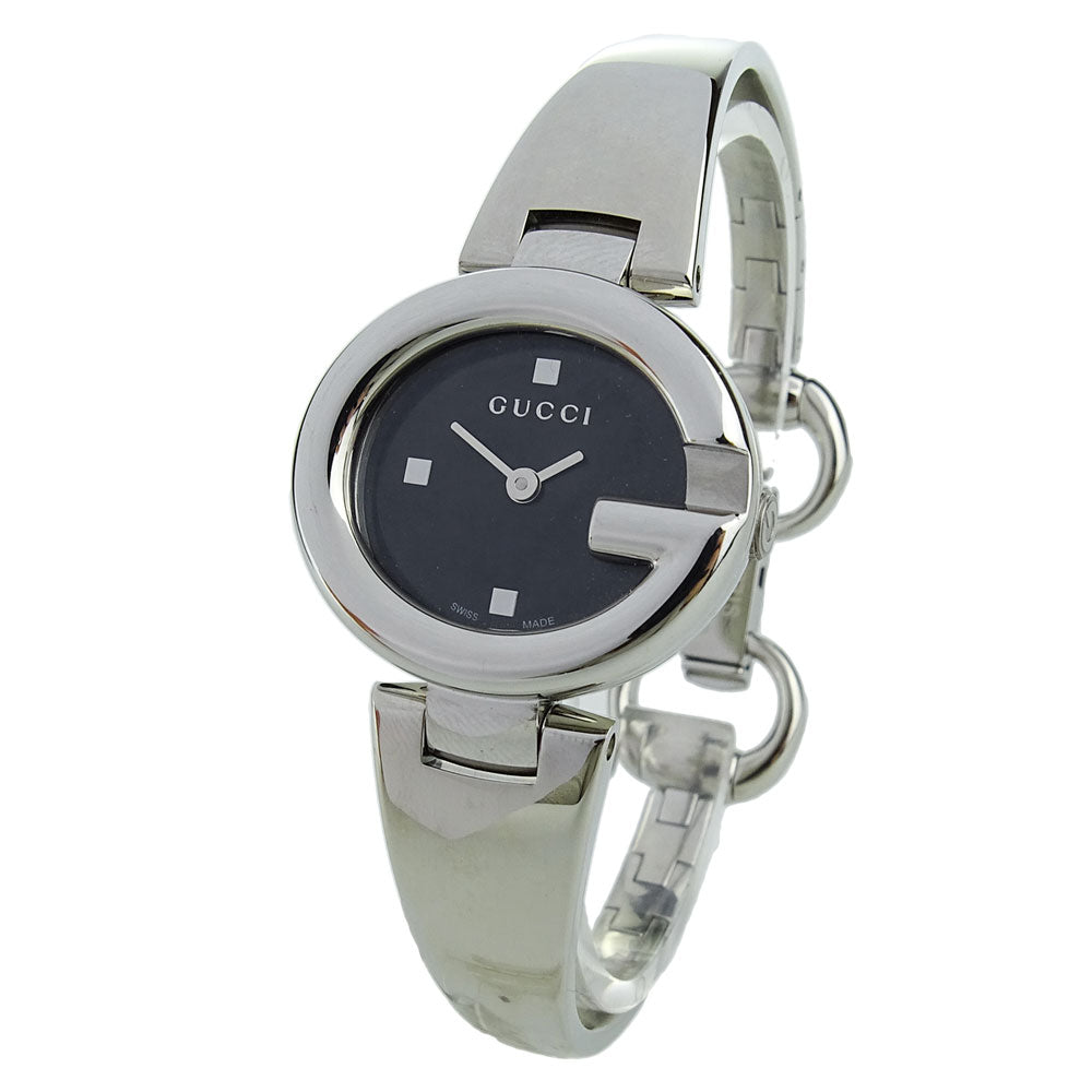  Shop Authentic Gucci Guccisima Quartz Black Dial Silver Steel Strap Watch For Women - YA134501 - Luxxuri