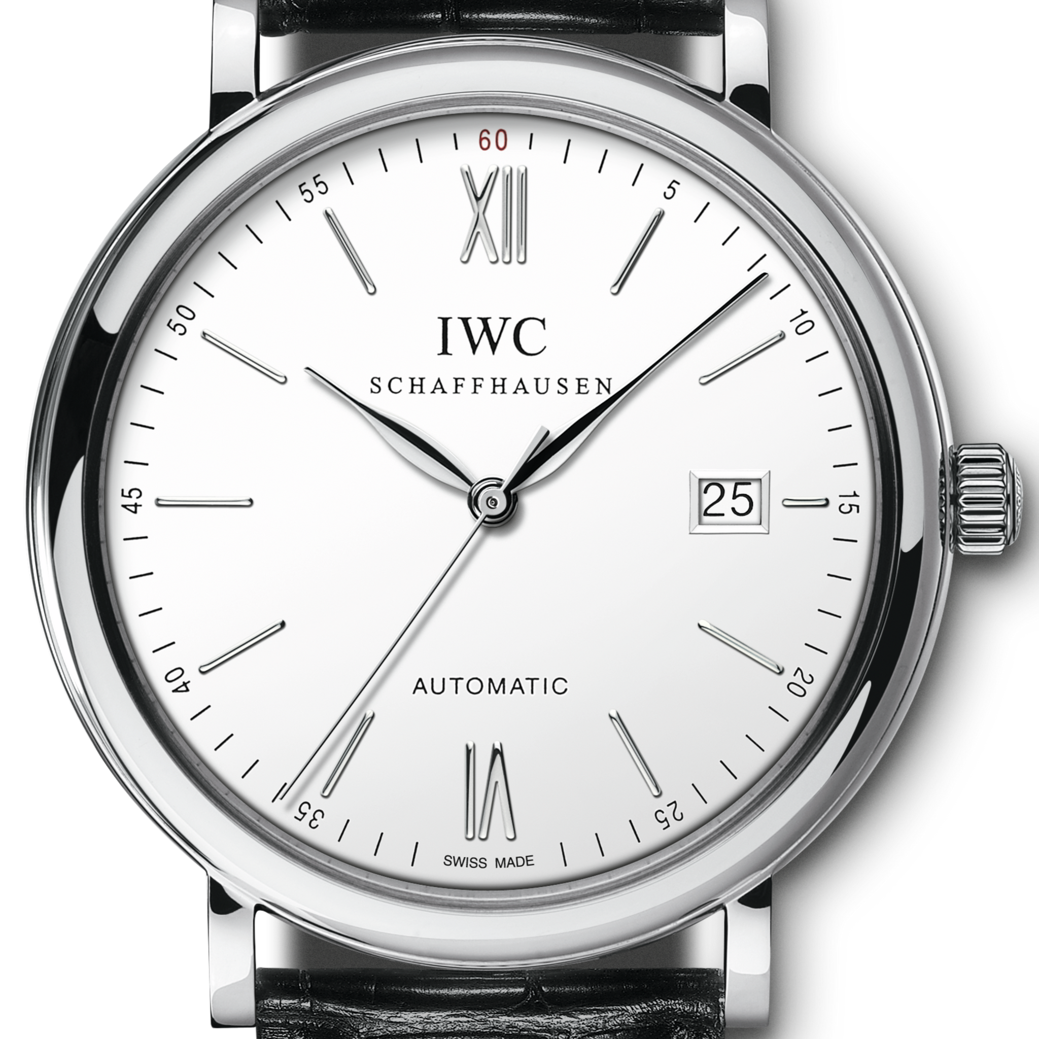  Shop Authentic IWC Portofino Automatic White Dial Black Leather Strap Watch for Men - IW356501 - Luxxuri