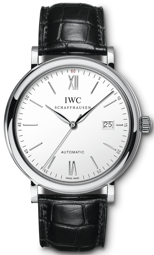  Shop Authentic IWC Portofino Automatic White Dial Black Leather Strap Watch for Men - IW356501 - Luxxuri