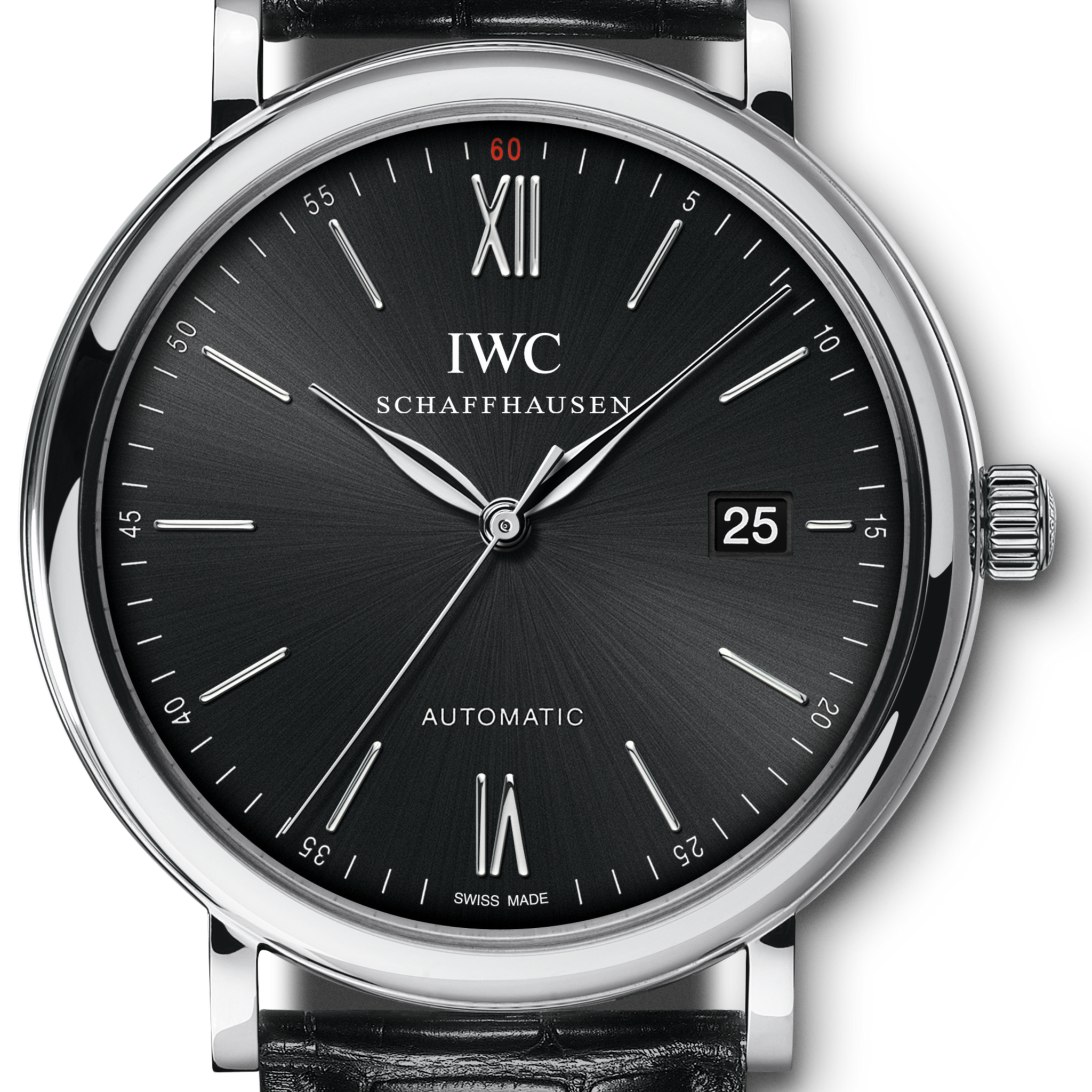  Shop Authentic IWC Portofino Automatic Black Dial Black Leather Strap Watch for Men - IW356502 - Luxxuri