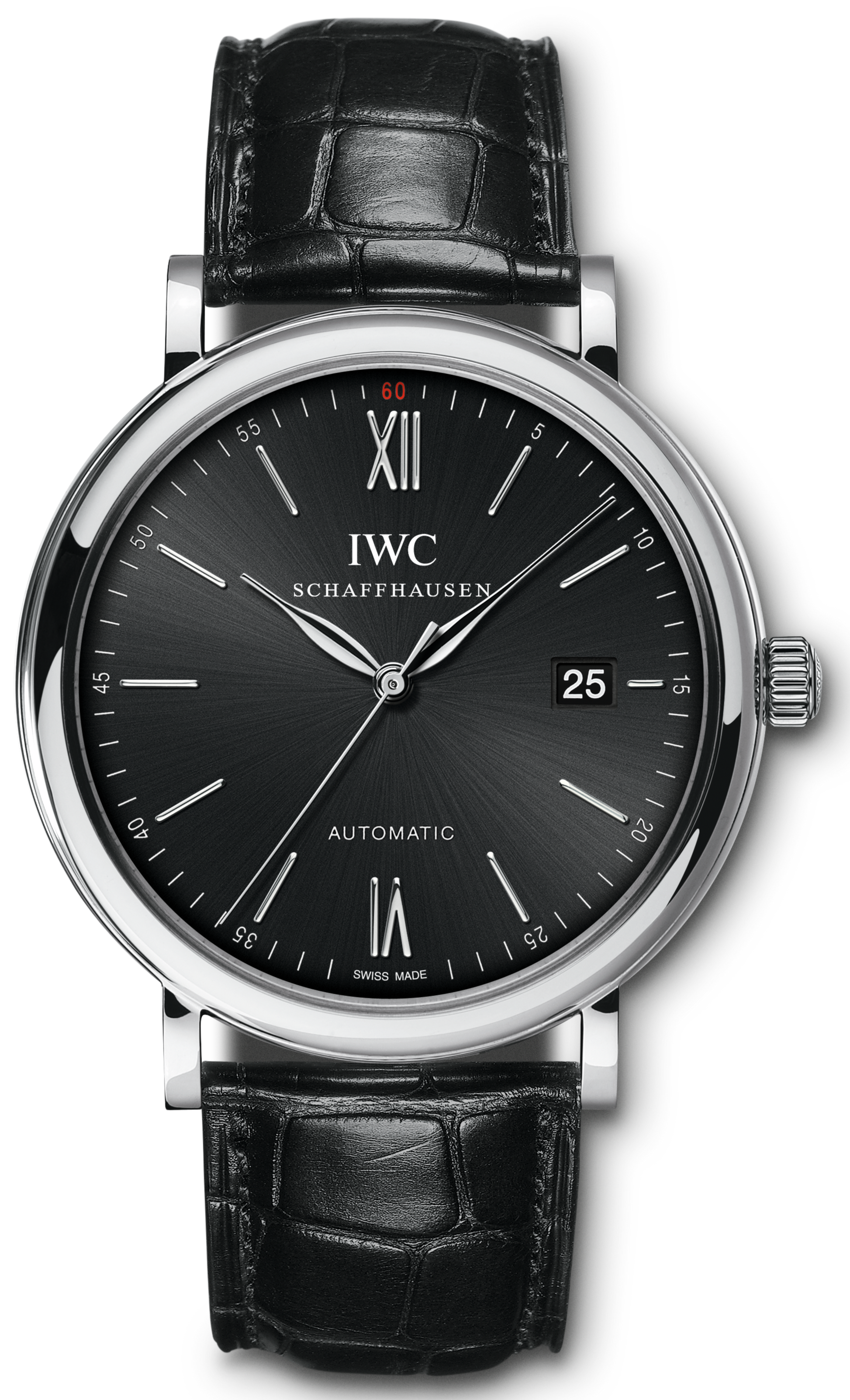  Shop Authentic IWC Portofino Automatic Black Dial Black Leather Strap Watch for Men - IW356502 - Luxxuri