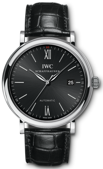 Shop Authentic IWC Portofino Automatic Black Dial Black Leather Strap Watch for Men - IW356502 - Luxxuri