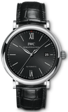  Shop Authentic IWC Portofino Automatic Black Dial Black Leather Strap Watch for Men - IW356502 - Luxxuri