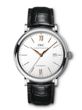  Shop Authentic IWC Portofino Automatic White Dial Black Leather Strap Watch for Men - IW356517 - Luxxuri
