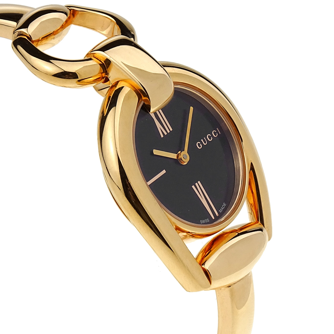  Shop Authentic Gucci Horsebit Collection Black Dial Rose Gold Steel Strap Watch For Women - YA139507 - Luxxuri